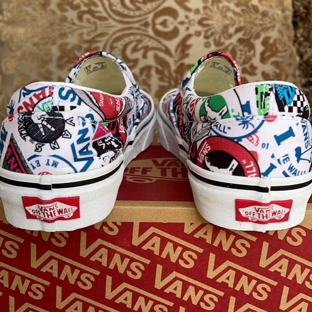 Vans Men’s Classic Slip On Vans Mash Up Stickers/Trwht sneakers - Picture 15 of 16